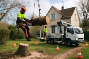 Intervention rapide pour abattage d'arbre à Angervilliers avec Wes Élagage